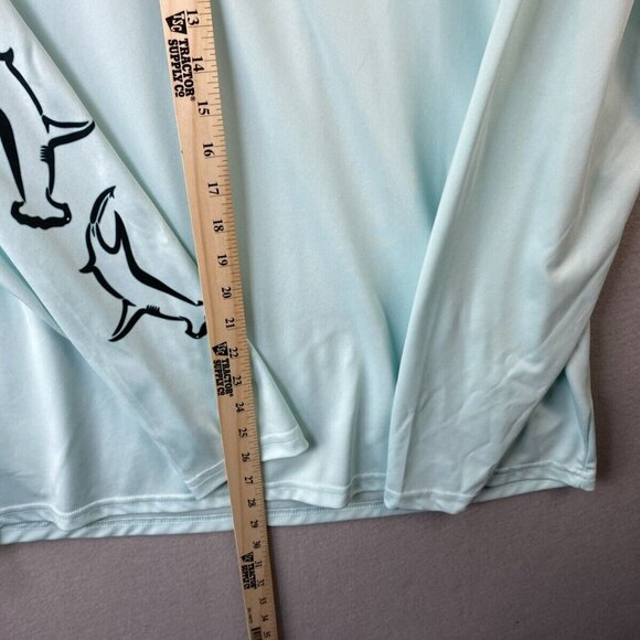 David DunLeavy Performance T-shirt Men's XL Hammerhead Shark Deco Artic Blue EUC - Picture 6 of 12